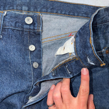 Levis 501 Vintage 80s Redline Selvedge USA XX Jeans Dark Wash 33x31 Act 31x27