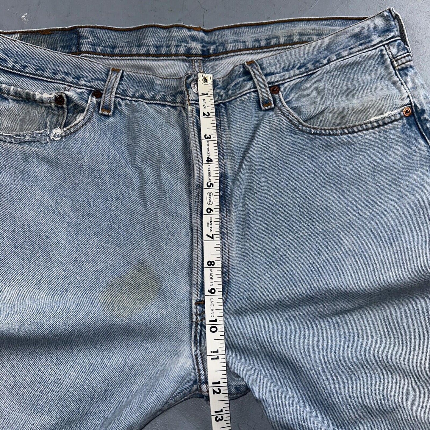Levis 501 Vintage 90s USA XX Straight Leg Jeans Blue Light Wash 38x32 Act 37x31