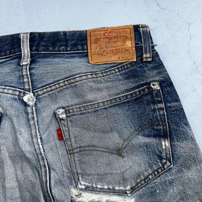 Levis 501 Vintage 80s Redline Selvedge USA XX Jeans Light Wash 34x34 Act 31x30