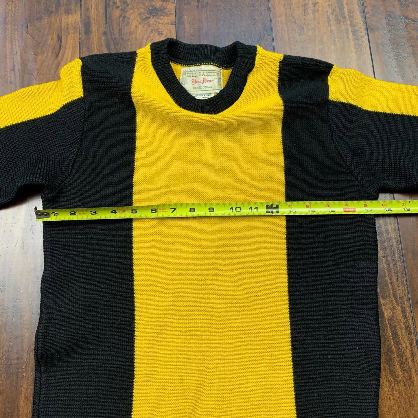 1950s Bill Bakers Oregon 50s USA Made Vintage Sweater Yellow Wool 40s Rockabilly