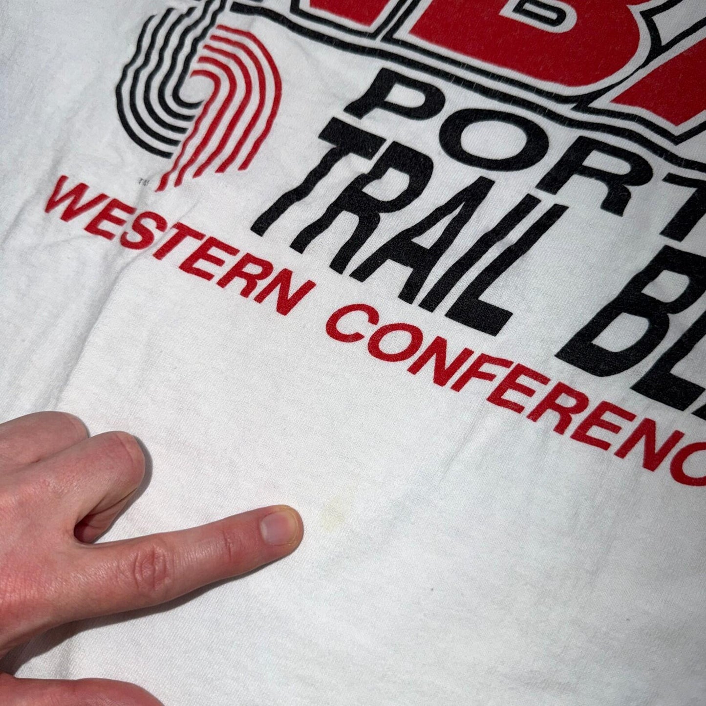 VTG 1990 NBA Portland Playoffs Trail Blazers Western Conference Champs TShirt L