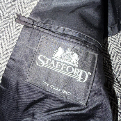 Harris Tweed Stafford Vintage 40 Blazer Gray Herringbone Wool Sport Coat USA