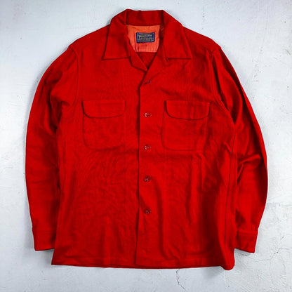 Pendleton VTG Board Shirt Plaid 100% Wool Button Down Size M Plaid 1960s Camp