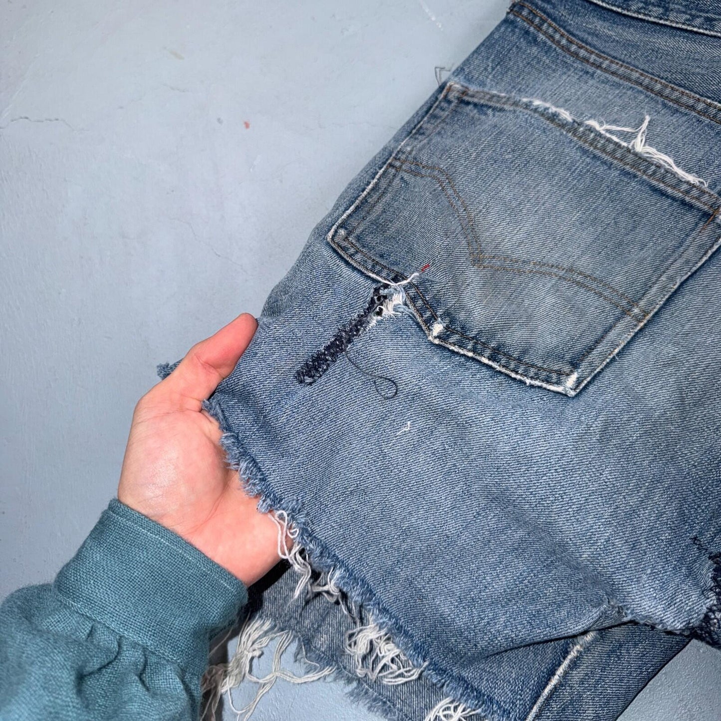 Levis 501 Vintage 70s SS Redline Selvedge USA XX Jeans Light Wash Shorts 31x5