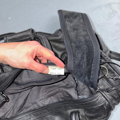 Herman Miller Eames Vintage Soft Black Leather Promotional Duffle Bag Promo 90s