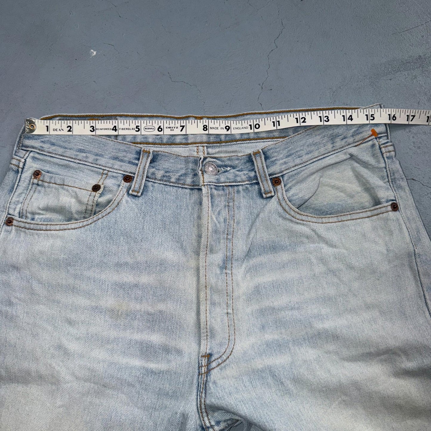 Levis 501 Vintage Y2K 90s XX Straight Leg Jeans Blue Light Wash 33x36 Act 31x32