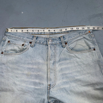 Levis 501 Vintage Y2K 90s XX Straight Leg Jeans Blue Light Wash 33x36 Act 31x32