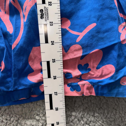 Vintage 50s Hawaiian Aloha Print Shirt Rockabilly Honolulu 60s Button USA Pink
