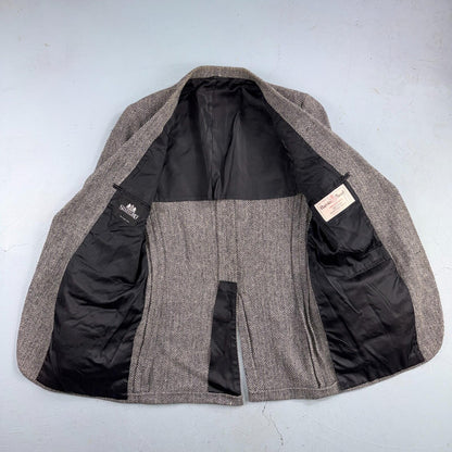 Harris Tweed Stafford Vintage 40 Blazer Gray Herringbone Wool Sport Coat USA