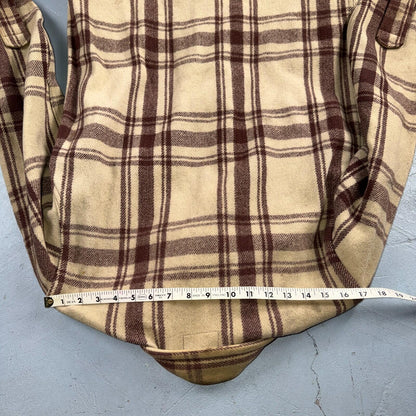 VTG 40s 50s Woolrich Jacket Size 38 Brown Ivory Mackinaw Hunter Plaid Wool RARE