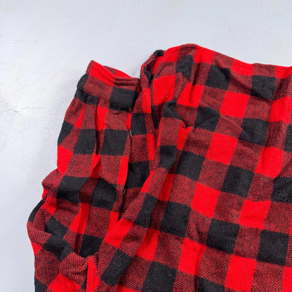 VTG 1940s Penneys Jacket Red Black Wool Buffalo Plaid 40s 50s Flannel Shirt Wool
