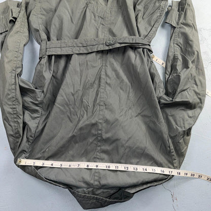 VTG 60s OD Green Army Military Rain Overcoat Mens S Jacket Trench Coat DSA 1967