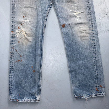 Levis 501 Vintage 90s Y2K XX Straight Leg Jeans Blue Light Wash 36x34 Act 34x29
