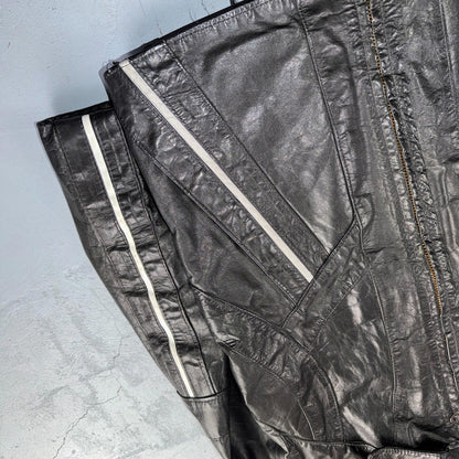 Genuine Leather Jacket Black Mens Size M 100% 1980s 80s Ideal Zipper BucO Racer