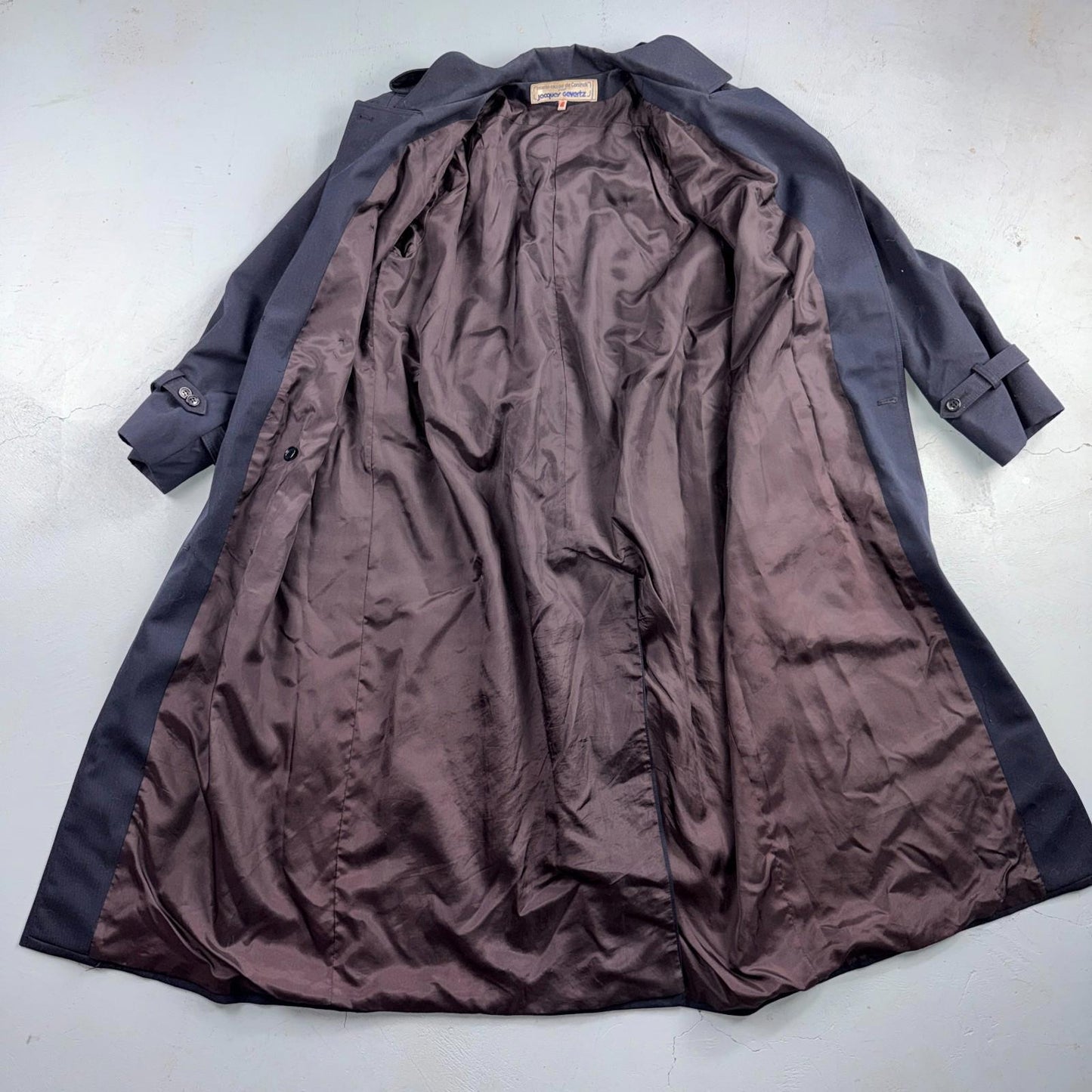 Jacques Gevertz Size 40 Blue Button Up Coat VTG Double Breast Peacoat 80s Paris