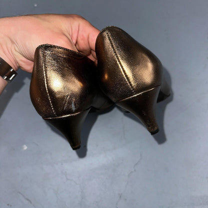 Jeffrey Campbell Women’s 10 Prima Gold Mary Jane Ballet Small Heel Cute