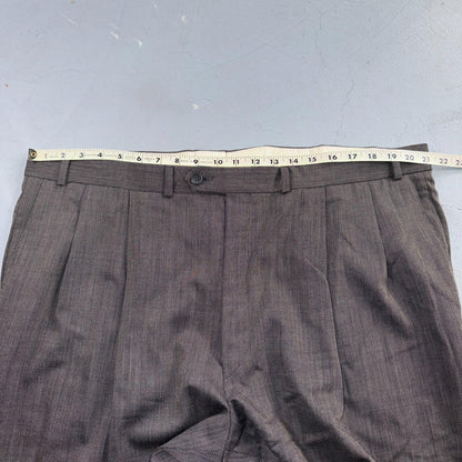 1990s Chaps Ralph Lauren VTG Mens 2 PC Suit 48 Jacket Coat Pants Gray Wool