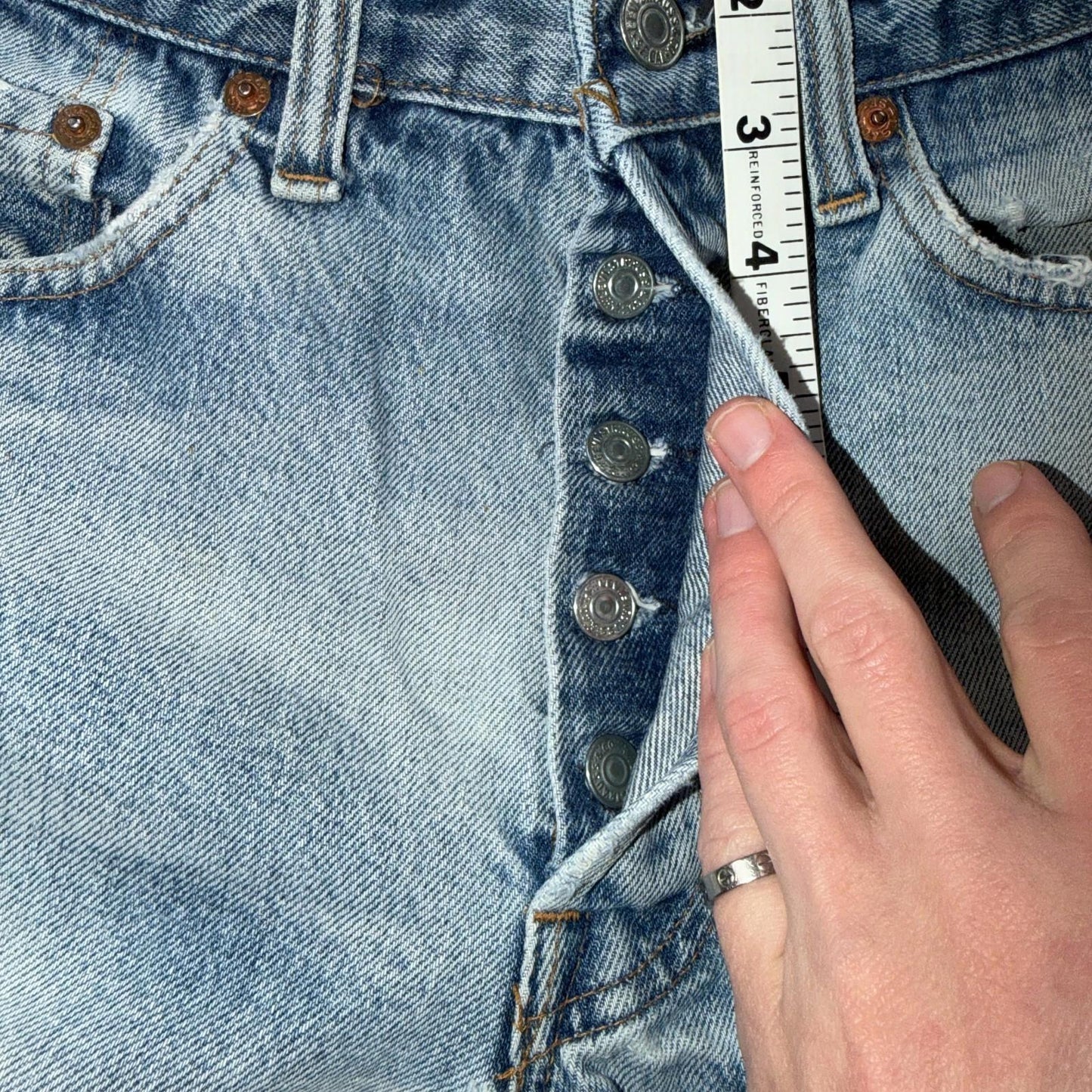 Levis 501 Vintage 80s Redline Selvedge USA XX Jeans Light Wash 31x36 Act 28x30