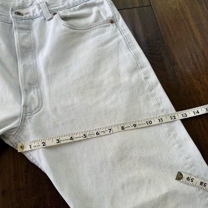 Vintage 90s Levis 501 USA 36x30 Tag Jeans 80s Blue Light Wash Act Worn 33x29