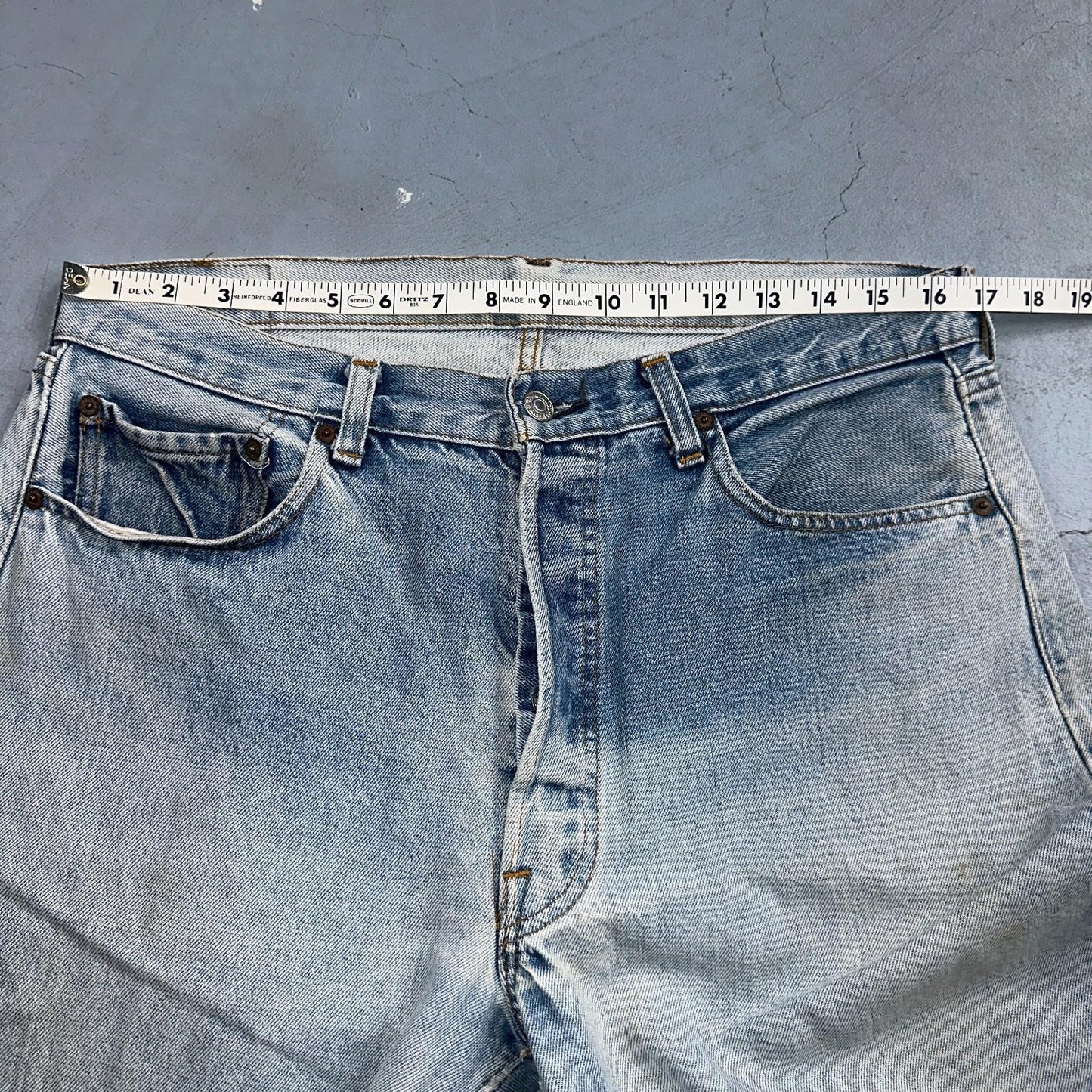 Levis 501 Vintage 80s Redline Selvedge USA XX Jeans Light Wash 36x36 Act 33x31