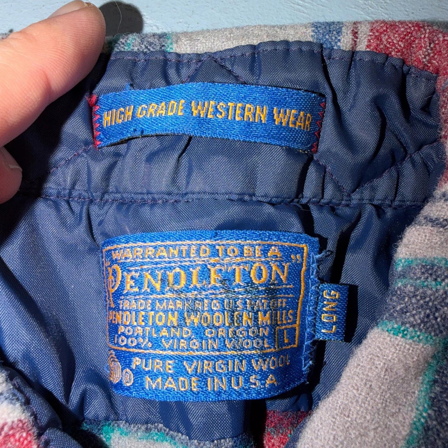 Pendleton VTG 100% Virgin Wool Western Plaid Shirt Pearl Snap Red High Grade