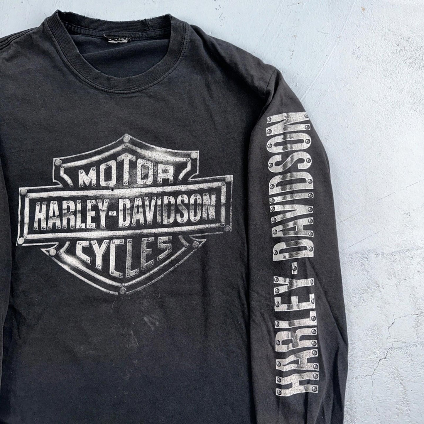 Harley Davidson Y2K Long Sleeve Grunge VTG T Shirt Cleveland Ohio Music 2000s