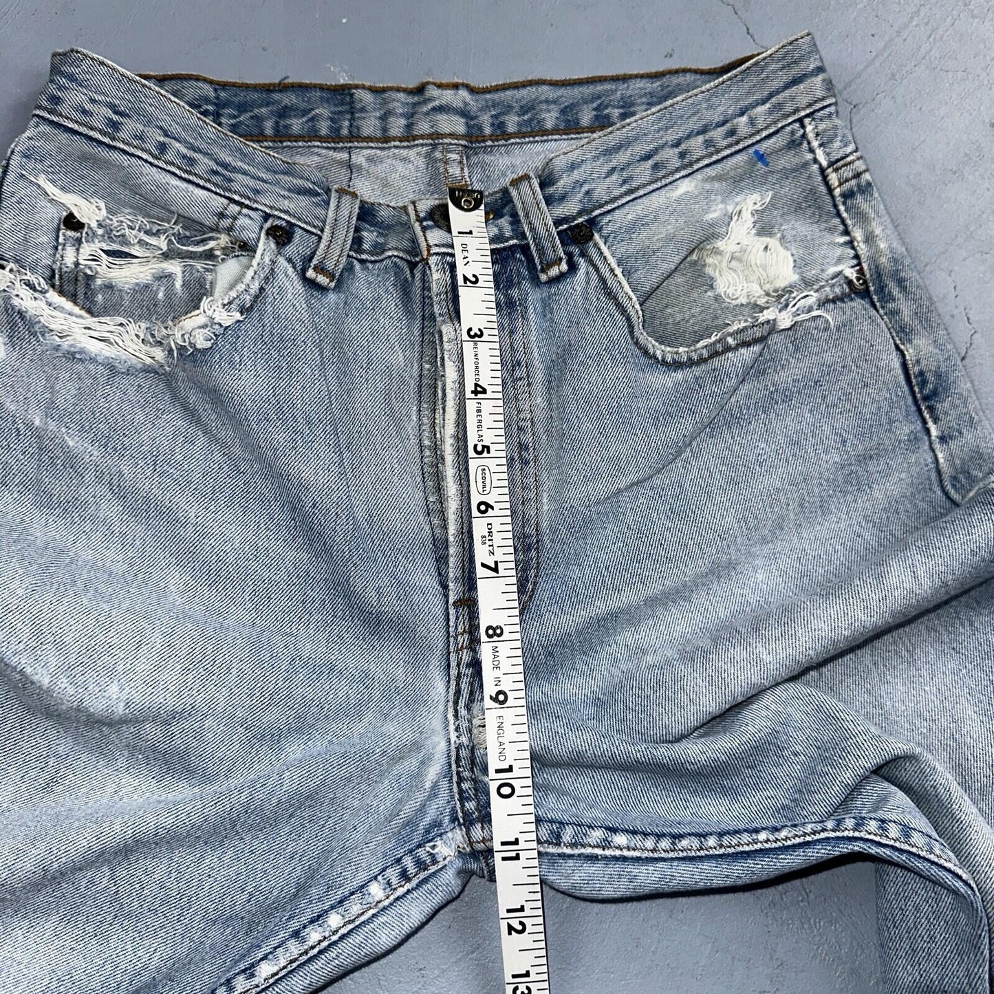 Levis 501 Vintage 90s Straight Leg Jeans 32x30 80s Light Wash Act 28x30 Thrashed