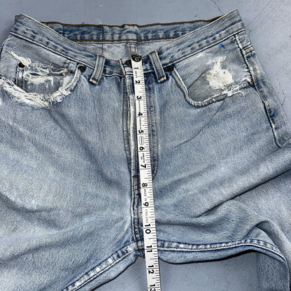 Levis 501 Vintage 90s Straight Leg Jeans 32x30 80s Light Wash Act 28x30 Thrashed