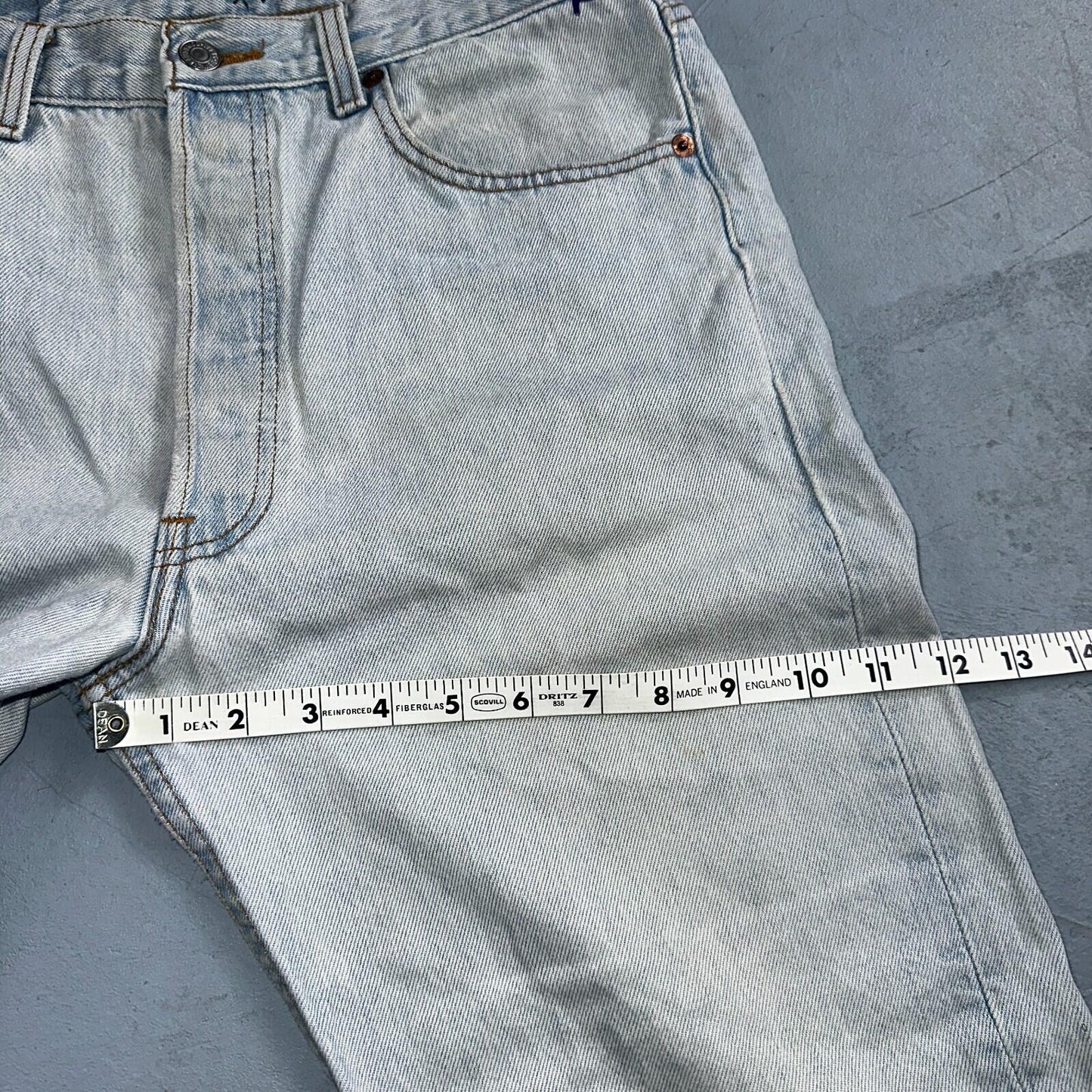 Levis 501 Vintage 90s USA XX Straight Leg Jeans Blue Light Wash 33x30 Act 31x29