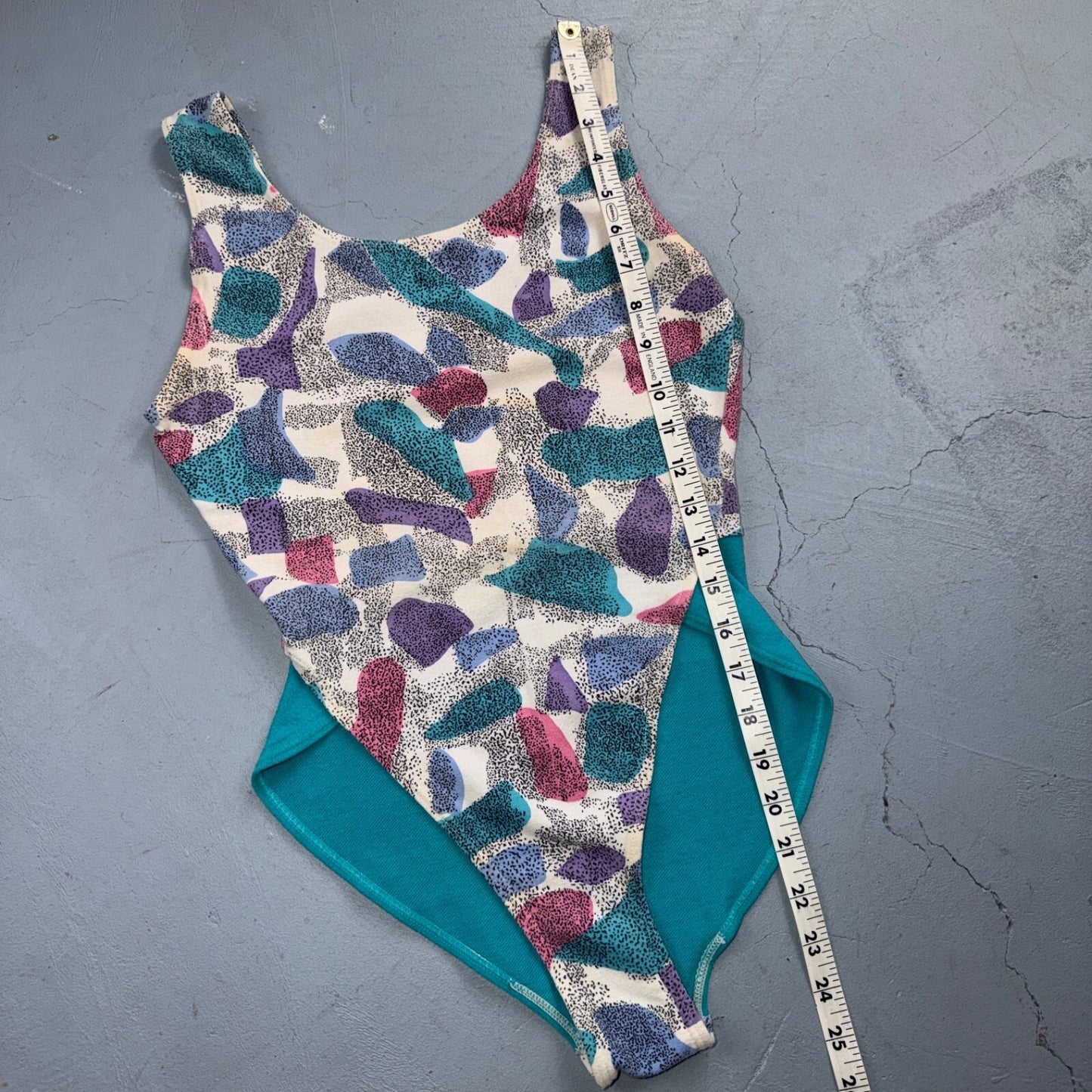 VTG 80s 90s The Body Co Leotard Biketard Women's M Soda Beach Summer Swim Suit