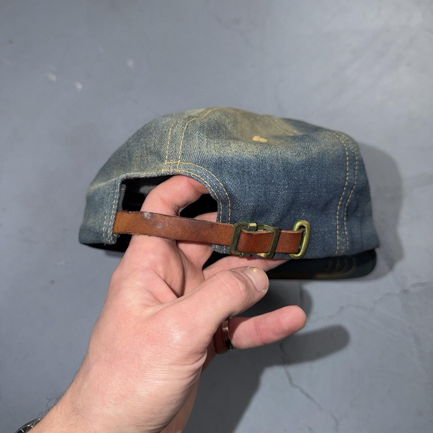 Vintage 70s Levi Strauss Denim Orange Tab Trucker Jean Cotton Snapback Hat
