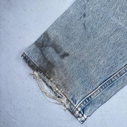 Levis 501 Vintage 90s USA XX Straight Leg Jeans Blue Thrashed 34x34 Act 33x32