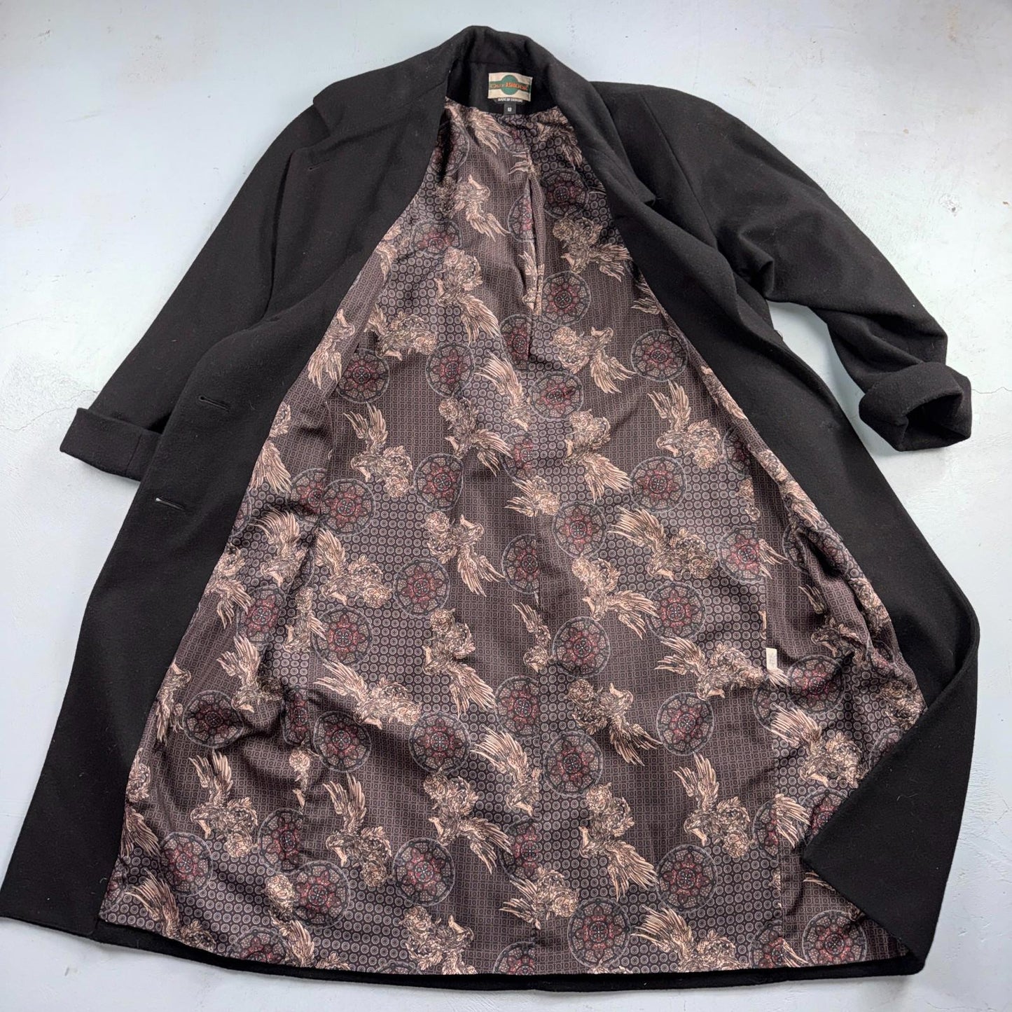 Out Brook Women's Size 12 Black Button Up Coat Wool Long Classy VTG 80s 90s
