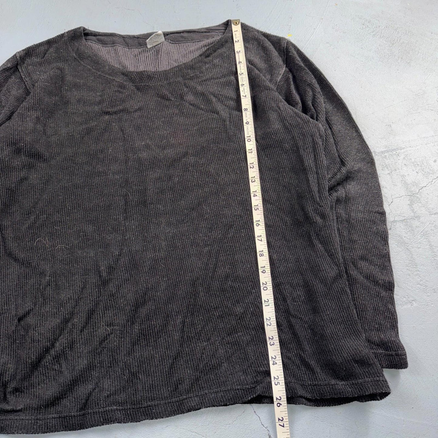Vintage CP Shades Black Velvet Rayon Long Sleeve Blouse Top Shirt Size M