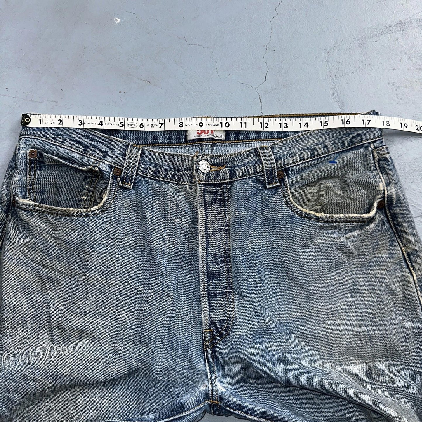 Levis 501 Vintage Y2K XX Straight Leg Jeans Blue Light Wash 36x34 Act 35x31