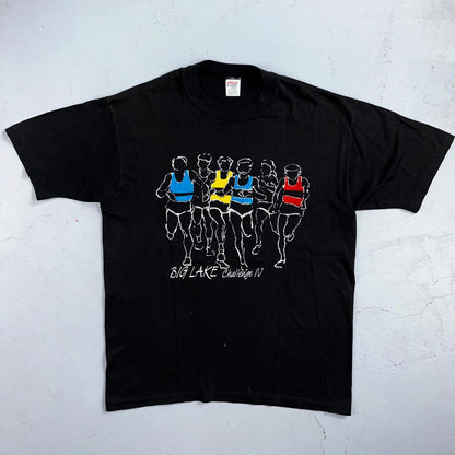 JERZEES Marathon VTG T Shirt Big Lake Challenge Finisher Runner Portland Oregon