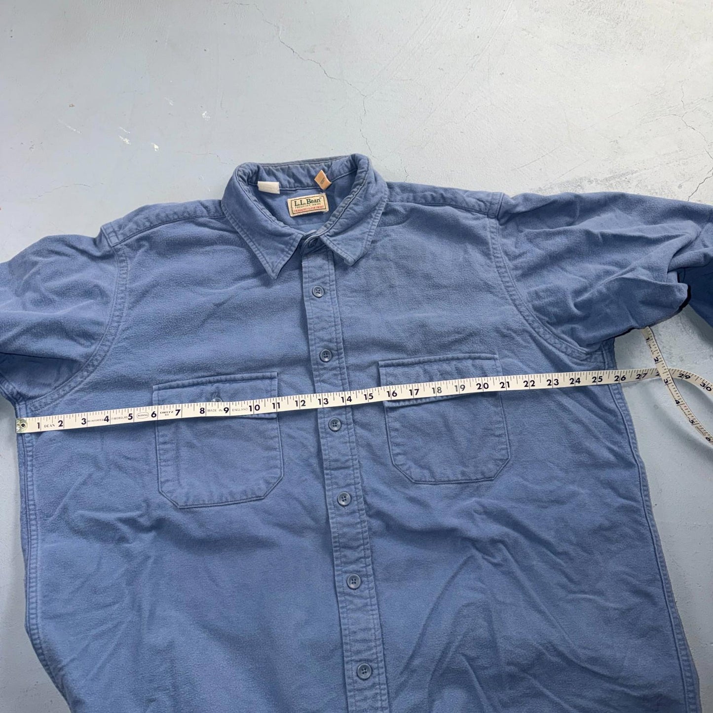 LL Bean VTG Mens XL Chamois Cloth Blue Shirt Soft Cozy Flannel Cotton 90s