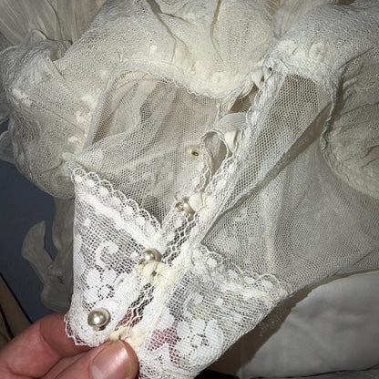 Gunne Sax ? Jessica San Francisco Wedding Dress VTG Lace 1970s Victorian Boho