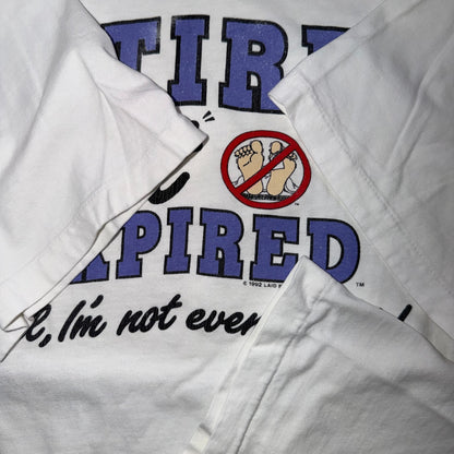VTG Retired Not Expired Funny Retirement T Shirt 90s Hanes Beefy 1992 Joke