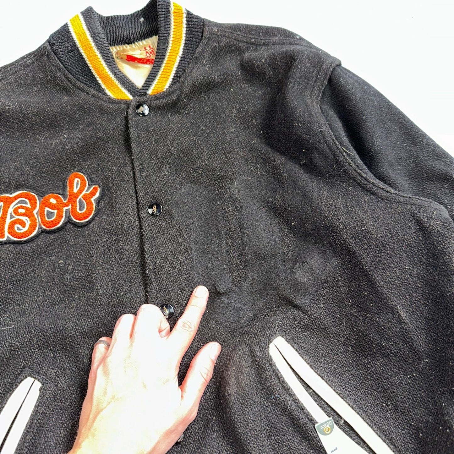 VTG Bill Beard Varsity Leather Letterman 60s Jacket L Portland USA Salem BOB
