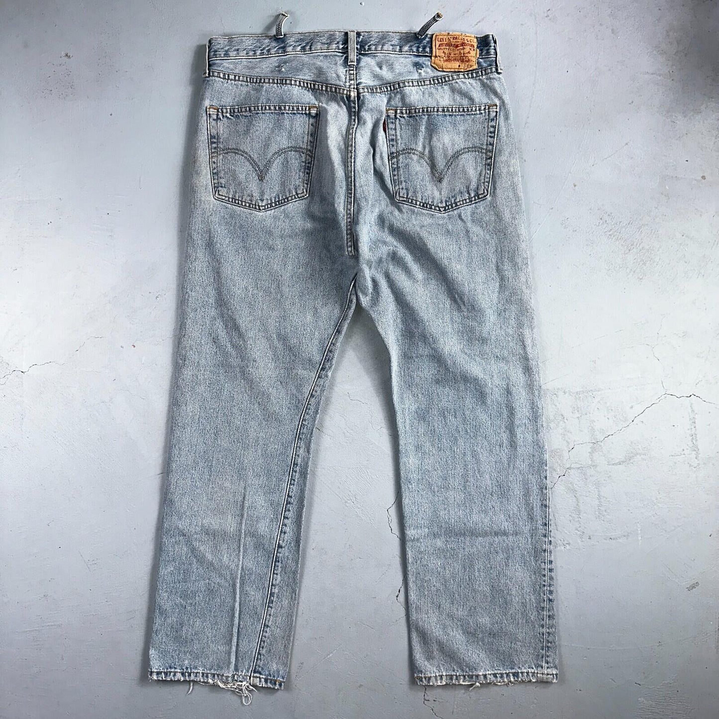 Levis 501 Vintage Y2K XX Straight Leg Jeans 90s Blue Light Wash 38x32 Act 37x30