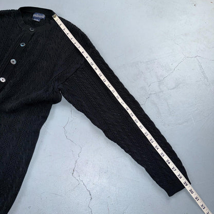 Nordstrom VTG 1990s Black Sweater Button Front Long Sleeves Cardigan Medium 90s