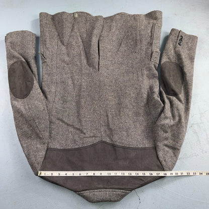 Pendleton Western Blazer Vintage Mens 42L USA Long Wool Gray Tweed Elbow Suede