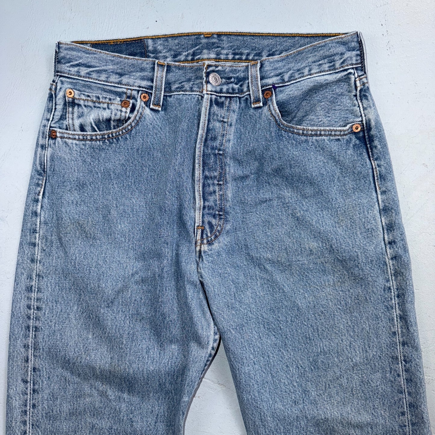 Levis 501 Vintage 90s Y2K XX Straight Leg Jeans Blue Light Wash 30x34 Act 28x32