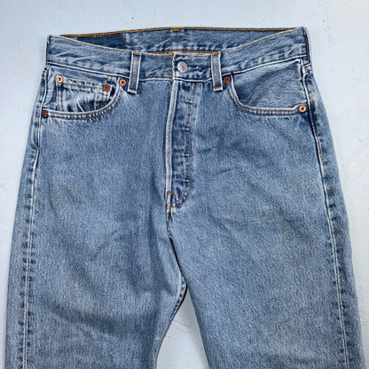Levis 501 Vintage 90s Y2K XX Straight Leg Jeans Blue Light Wash 30x34 Act 28x32