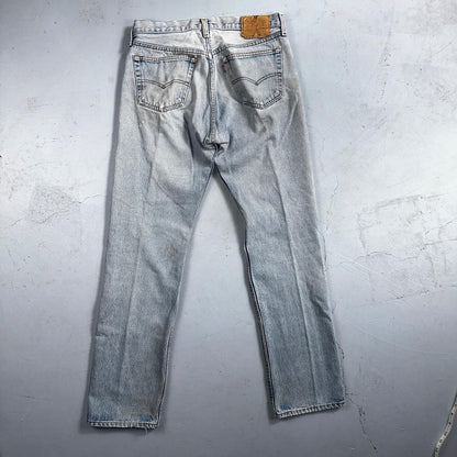 Levis 501 Vintage 80s USA XX 90s Straight Leg Jeans 33x36 Light Wash Act 30x31