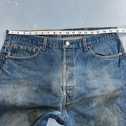 Levis 501 Vintage 90s USA XX Straight Leg Jeans Blue Med Wash 40x30 Act 36x27