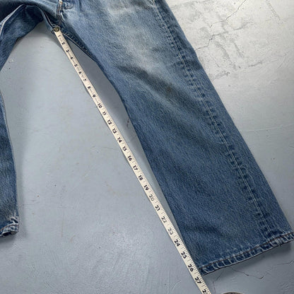 Levis 501 Vintage 90s USA XX Straight Leg Jeans Blue Light Wash 38x30 Act 35x27