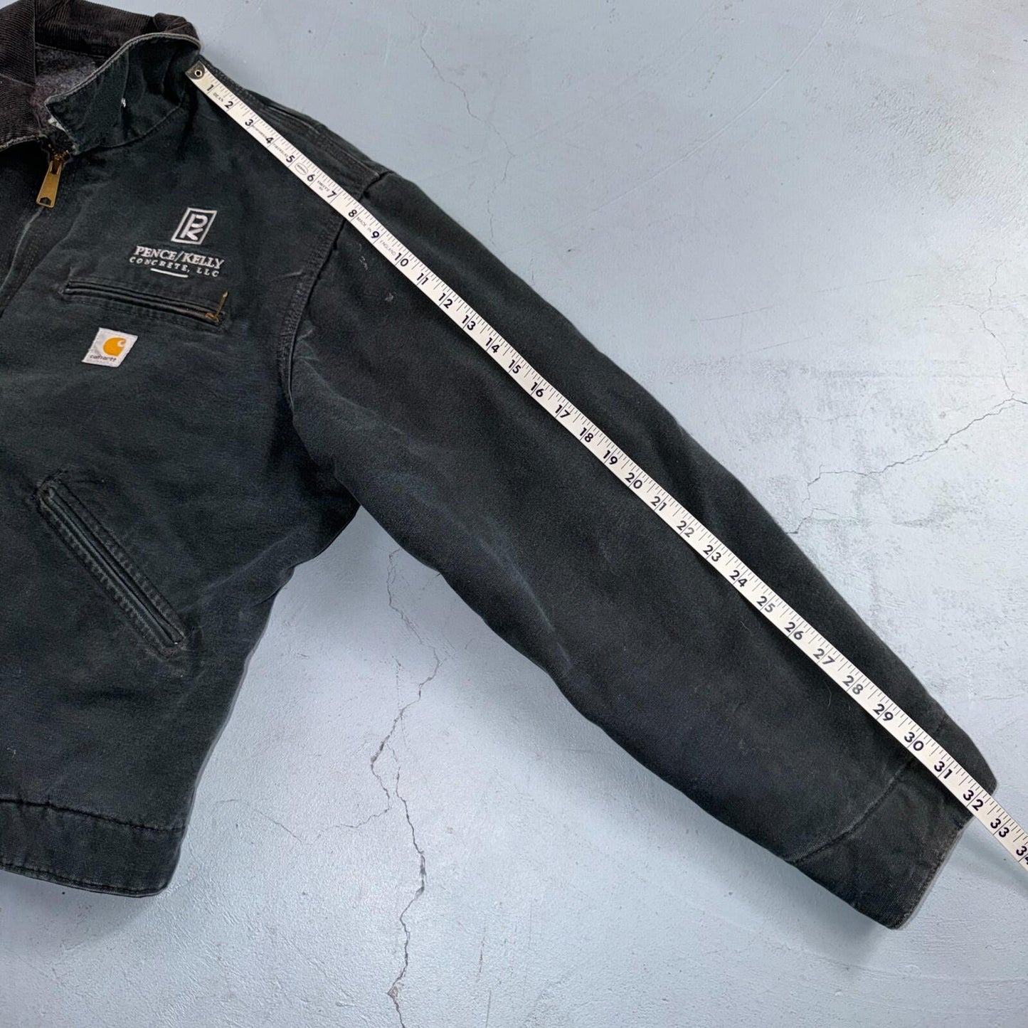 Carhartt VTG Detroit Jacket Men's 46 Lined Blanket Workwear J01 BLK Thrashed