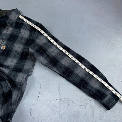 Carhartt M Regular Flannel Shirt Blue Down Grey Workwear Casual 102828 437